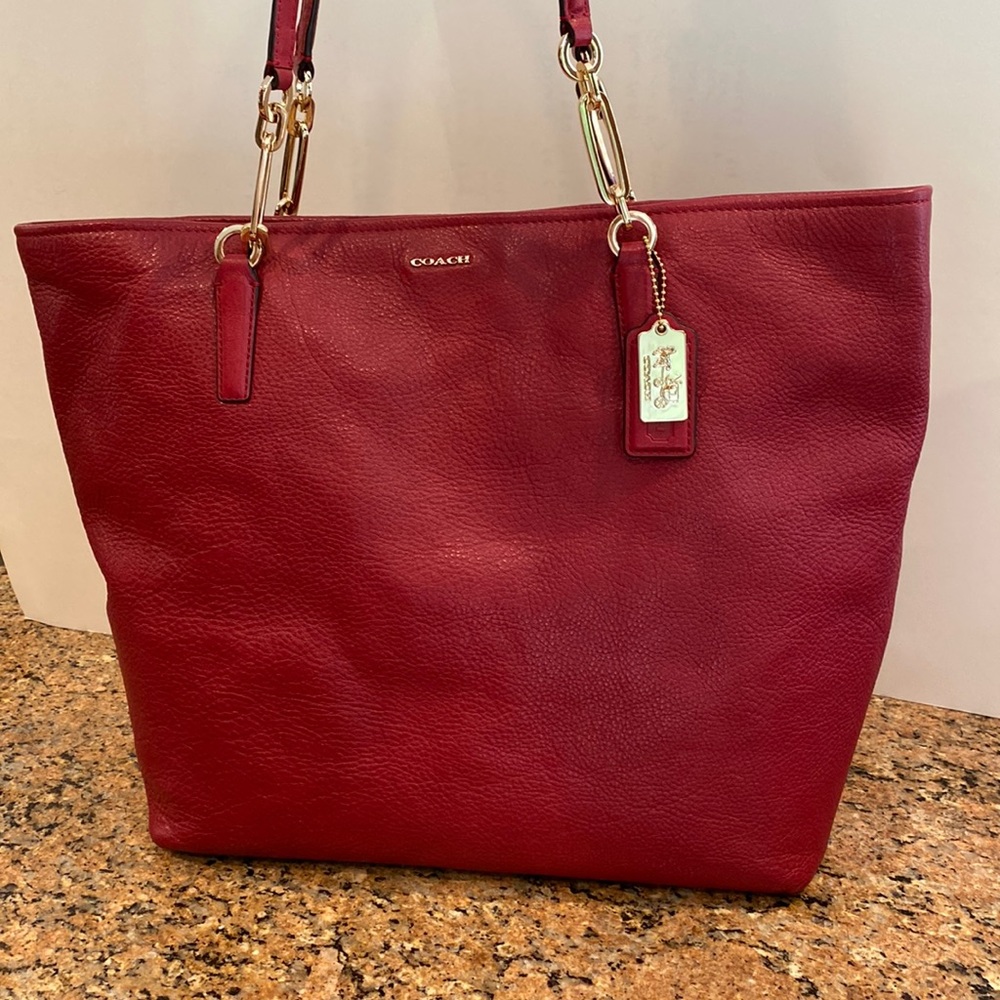Coach Deep Rose Leather Tote